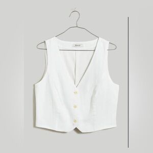 Madewell 100% Linen Katrina Crop Vest Top Size 0